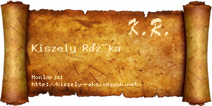 Kiszely Réka névjegykártya